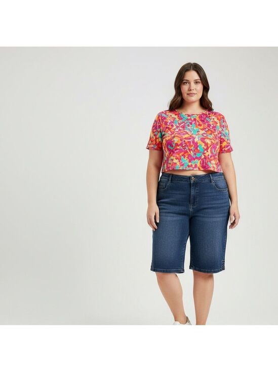 Vintage America Pants - Vintage America Boho Bermuda Denim Shorts – Women’s Plus Size 26W – NWT